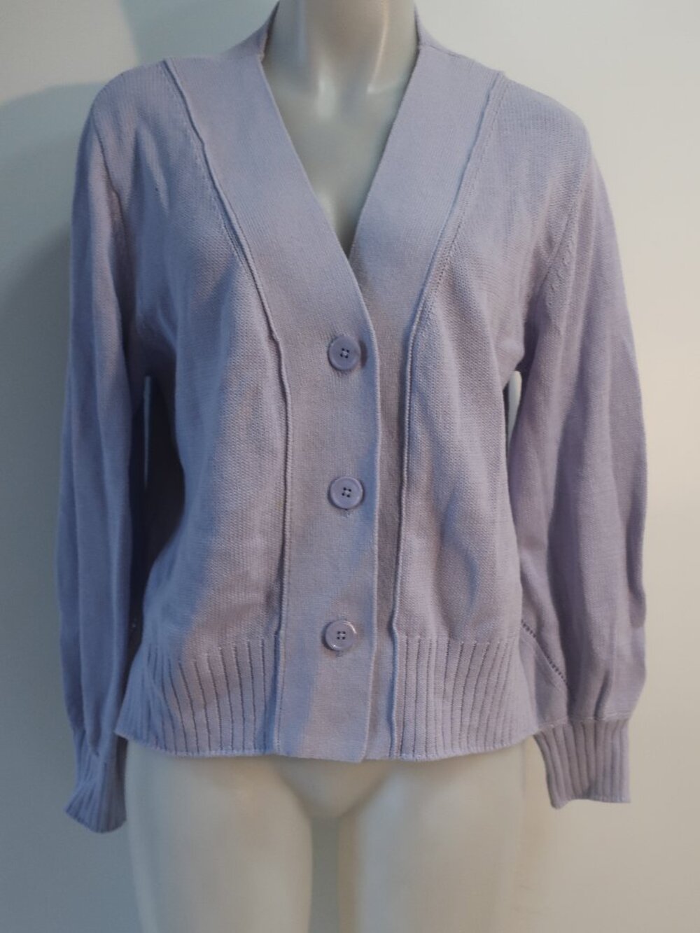 Womens 27 Miles Malibu (Item-107) Lavender V-Neck Cardigan Sweater M - Picture 6 of 16